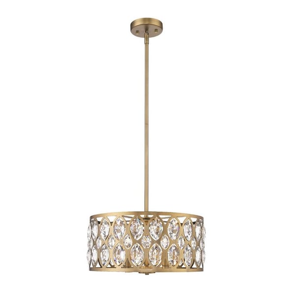 Z-Lite Dealey 5 Light Chandelier, Heirloom Brass & Clear 6010-20HB - main